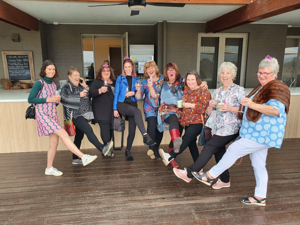 Three generations on a Premium Tour of the Yarra Valley. They are celebrating at Greenstone Vineyards - Yarra Glen